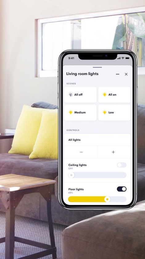 Crestron Interface over Living Room