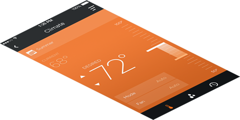 Phone Interface, Orange, Climate Control