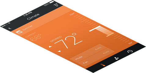 Phone Interface, Orange, Climate Control